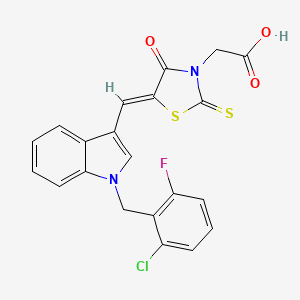 [(5Z)-5-{[1-(2-chloro-6-fluorobenzyl)-1H-indol-3-yl]methylidene}-4-oxo-2-thioxo-1,3-thiazolidin-3-yl]acetic acid