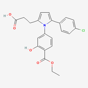 3-{5-(4-chlorophenyl)-1-[4-(ethoxycarbonyl)-3-hydroxyphenyl]-1H-pyrrol-2-yl}propanoic acid