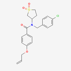 molecular formula C21H22ClNO4S B11580601 N-(4-chlorobenzyl)-N-(1,1-dioxidotetrahydrothiophen-3-yl)-4-(prop-2-en-1-yloxy)benzamide 