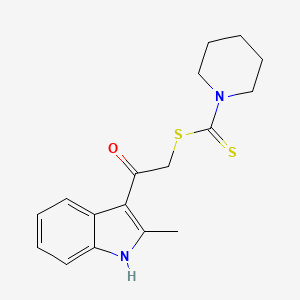 molecular formula C17H20N2OS2 B11580630 2-(2-methyl-1H-indol-3-yl)-2-oxoethyl piperidine-1-carbodithioate 