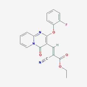 ethyl (2E)-2-cyano-3-[2-(2-fluorophenoxy)-4-oxo-4H-pyrido[1,2-a]pyrimidin-3-yl]prop-2-enoate