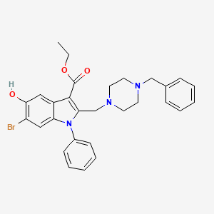 ethyl 2-[(4-benzylpiperazin-1-yl)methyl]-6-bromo-5-hydroxy-1-phenyl-1H-indole-3-carboxylate