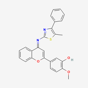 2-Methoxy-5-{4-[(E)-5-methyl-4-phenyl-thiazol-2-ylimino]-4H-chromen-2-yl}-phenol