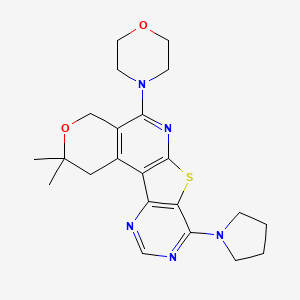 4,4-Dimethyl-8-morpholin-4-yl-13-pyrrolidin-1-yl-5-oxa-11-thia-9,14,16-triazatetracyclo[8.7.0.02,7.012,17]heptadeca-1(10),2(7),8,12(17),13,15-hexaene