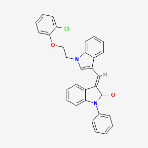 molecular formula C31H23ClN2O2 B11580752 (3E)-3-({1-[2-(2-chlorophenoxy)ethyl]-1H-indol-3-yl}methylidene)-1-phenyl-1,3-dihydro-2H-indol-2-one 