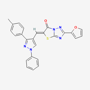 (5Z)-2-(furan-2-yl)-5-{[3-(4-methylphenyl)-1-phenyl-1H-pyrazol-4-yl]methylidene}[1,3]thiazolo[3,2-b][1,2,4]triazol-6(5H)-one