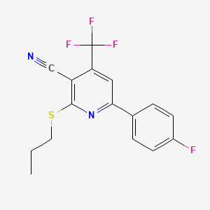 6-(4-Fluorophenyl)-2-(propylsulfanyl)-4-(trifluoromethyl)pyridine-3-carbonitrile