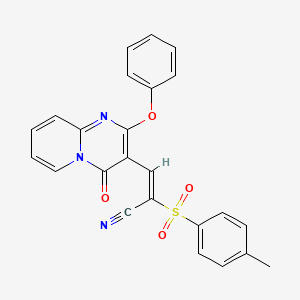 (2E)-2-[(4-methylphenyl)sulfonyl]-3-(4-oxo-2-phenoxy-4H-pyrido[1,2-a]pyrimidin-3-yl)prop-2-enenitrile