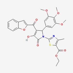 ethyl 2-[3-(1-benzofuran-2-ylcarbonyl)-4-hydroxy-5-oxo-2-(3,4,5-trimethoxyphenyl)-2,5-dihydro-1H-pyrrol-1-yl]-4-methyl-1,3-thiazole-5-carboxylate