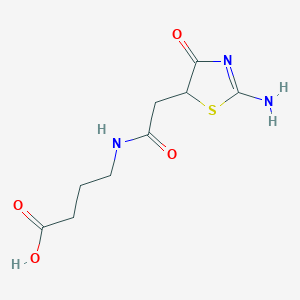 molecular formula C9H13N3O4S B11580800 4-{[(2-Imino-4-oxo-1,3-thiazolidin-5-yl)acetyl]amino}butanoic acid 