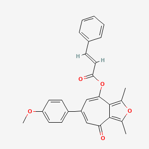 6-(4-methoxyphenyl)-1,3-dimethyl-4-oxo-4H-cyclohepta[c]furan-8-yl (2E)-3-phenylprop-2-enoate