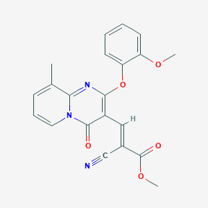 methyl (2E)-2-cyano-3-[2-(2-methoxyphenoxy)-9-methyl-4-oxo-4H-pyrido[1,2-a]pyrimidin-3-yl]prop-2-enoate