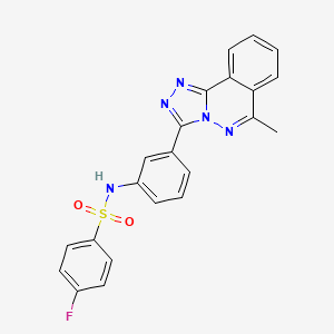 molecular formula C22H16FN5O2S B11580862 4-fluoro-N-[3-(6-methyl[1,2,4]triazolo[3,4-a]phthalazin-3-yl)phenyl]benzenesulfonamide 