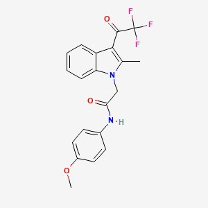 N-(4-methoxyphenyl)-2-[2-methyl-3-(trifluoroacetyl)-1H-indol-1-yl]acetamide