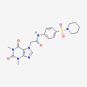 2-(1,3-dimethyl-2,6-dioxo-1,2,3,6-tetrahydro-7H-purin-7-yl)-N-[4-(piperidin-1-ylsulfonyl)phenyl]acetamide