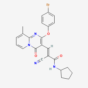 molecular formula C24H21BrN4O3 B11580925 (2E)-3-[2-(4-bromophenoxy)-9-methyl-4-oxo-4H-pyrido[1,2-a]pyrimidin-3-yl]-2-cyano-N-cyclopentylprop-2-enamide 