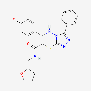 6-(4-methoxyphenyl)-3-phenyl-N-(tetrahydrofuran-2-ylmethyl)-6,7-dihydro-5H-[1,2,4]triazolo[3,4-b][1,3,4]thiadiazine-7-carboxamide