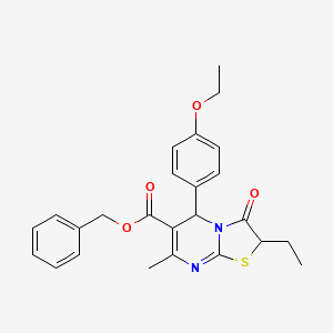 benzyl 5-(4-ethoxyphenyl)-2-ethyl-7-methyl-3-oxo-2,3-dihydro-5H-[1,3]thiazolo[3,2-a]pyrimidine-6-carboxylate