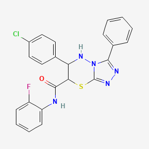 6-(4-chlorophenyl)-N-(2-fluorophenyl)-3-phenyl-6,7-dihydro-5H-[1,2,4]triazolo[3,4-b][1,3,4]thiadiazine-7-carboxamide