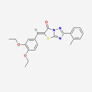 molecular formula C22H21N3O3S B11580967 (5Z)-5-(3,4-diethoxybenzylidene)-2-(2-methylphenyl)[1,3]thiazolo[3,2-b][1,2,4]triazol-6(5H)-one 