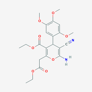 ethyl 6-amino-5-cyano-2-(2-ethoxy-2-oxoethyl)-4-(2,4,5-trimethoxyphenyl)-4H-pyran-3-carboxylate