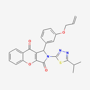 molecular formula C25H21N3O4S B11580983 2-[5-(Propan-2-yl)-1,3,4-thiadiazol-2-yl]-1-[3-(prop-2-en-1-yloxy)phenyl]-1,2-dihydrochromeno[2,3-c]pyrrole-3,9-dione 