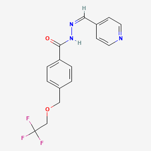 molecular formula C16H14F3N3O2 B11581006 N'-[(Z)-pyridin-4-ylmethylidene]-4-[(2,2,2-trifluoroethoxy)methyl]benzohydrazide 