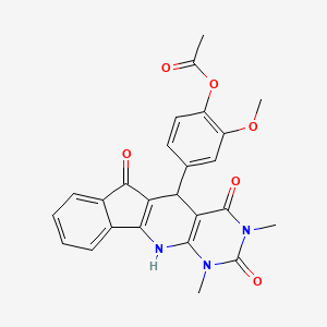 [4-(5,7-dimethyl-4,6,17-trioxo-5,7,9-triazatetracyclo[8.7.0.03,8.011,16]heptadeca-1(10),3(8),11,13,15-pentaen-2-yl)-2-methoxyphenyl] acetate