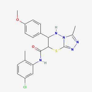 molecular formula C20H20ClN5O2S B11581026 N-(5-chloro-2-methylphenyl)-6-(4-methoxyphenyl)-3-methyl-6,7-dihydro-5H-[1,2,4]triazolo[3,4-b][1,3,4]thiadiazine-7-carboxamide 