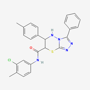 molecular formula C25H22ClN5OS B11581053 N-(3-chloro-4-methylphenyl)-6-(4-methylphenyl)-3-phenyl-6,7-dihydro-5H-[1,2,4]triazolo[3,4-b][1,3,4]thiadiazine-7-carboxamide 