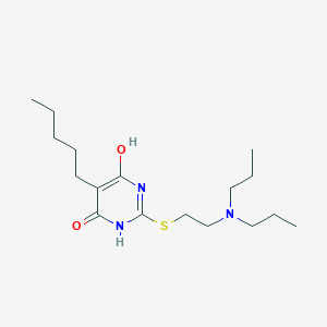 molecular formula C17H31N3O2S B11581064 2-{[2-(dipropylamino)ethyl]sulfanyl}-6-hydroxy-5-pentylpyrimidin-4(3H)-one 