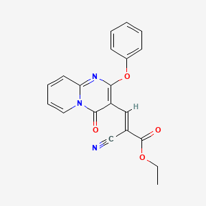 Ethyl (2E)-2-cyano-3-{4-oxo-2-phenoxy-4H-pyrido[1,2-A]pyrimidin-3-YL}prop-2-enoate