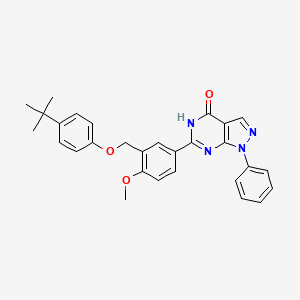 molecular formula C29H28N4O3 B11581078 6-{3-[(4-tert-butylphenoxy)methyl]-4-methoxyphenyl}-1-phenyl-1,5-dihydro-4H-pyrazolo[3,4-d]pyrimidin-4-one 