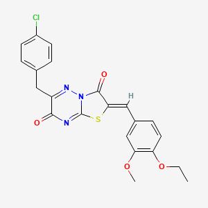 (2Z)-6-(4-chlorobenzyl)-2-(4-ethoxy-3-methoxybenzylidene)-7H-[1,3]thiazolo[3,2-b][1,2,4]triazine-3,7(2H)-dione