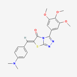 molecular formula C22H22N4O4S B11581131 (6Z)-6-[4-(dimethylamino)benzylidene]-3-(3,4,5-trimethoxyphenyl)[1,3]thiazolo[2,3-c][1,2,4]triazol-5(6H)-one 