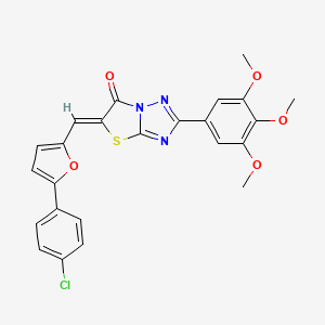 (5Z)-5-{[5-(4-chlorophenyl)-2-furyl]methylene}-2-(3,4,5-trimethoxyphenyl)[1,3]thiazolo[3,2-b][1,2,4]triazol-6(5H)-one