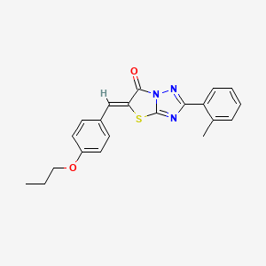 molecular formula C21H19N3O2S B11581141 (5Z)-2-(2-methylphenyl)-5-(4-propoxybenzylidene)[1,3]thiazolo[3,2-b][1,2,4]triazol-6(5H)-one 