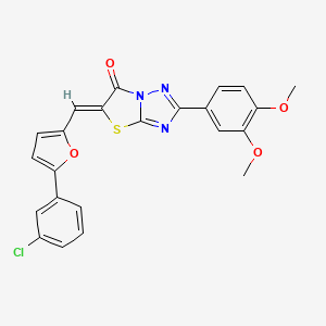 molecular formula C23H16ClN3O4S B11581142 (5Z)-5-{[5-(3-chlorophenyl)furan-2-yl]methylidene}-2-(3,4-dimethoxyphenyl)[1,3]thiazolo[3,2-b][1,2,4]triazol-6(5H)-one 