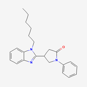 4-(1-hexyl-1H-benzimidazol-2-yl)-1-phenylpyrrolidin-2-one