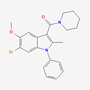 molecular formula C22H23BrN2O2 B11581166 (6-bromo-5-methoxy-2-methyl-1-phenyl-1H-indol-3-yl)(piperidin-1-yl)methanone 