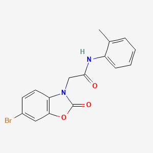 molecular formula C16H13BrN2O3 B11581173 2-(6-bromo-2-oxo-1,3-benzoxazol-3(2H)-yl)-N-(2-methylphenyl)acetamide 