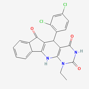 2-(2,4-dichlorophenyl)-7-ethyl-5,7,9-triazatetracyclo[8.7.0.03,8.011,16]heptadeca-1(10),3(8),11,13,15-pentaene-4,6,17-trione