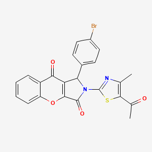 molecular formula C23H15BrN2O4S B11581211 2-(5-Acetyl-4-methyl-1,3-thiazol-2-yl)-1-(4-bromophenyl)-1,2-dihydrochromeno[2,3-c]pyrrole-3,9-dione 