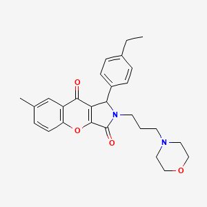 molecular formula C27H30N2O4 B11581212 1-(4-Ethylphenyl)-7-methyl-2-[3-(morpholin-4-yl)propyl]-1,2-dihydrochromeno[2,3-c]pyrrole-3,9-dione 