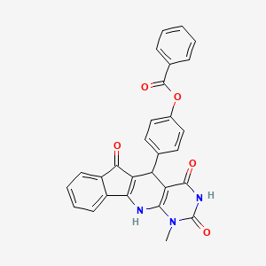 molecular formula C28H19N3O5 B11581230 [4-(7-methyl-4,6,17-trioxo-5,7,9-triazatetracyclo[8.7.0.03,8.011,16]heptadeca-1(10),3(8),11,13,15-pentaen-2-yl)phenyl] benzoate 