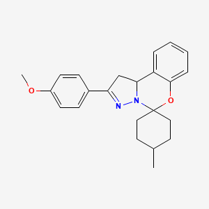 molecular formula C23H26N2O2 B11581251 2'-(4-Methoxyphenyl)-4-methyl-1',10b'-dihydrospiro[cyclohexane-1,5'-pyrazolo[1,5-c][1,3]benzoxazine] 