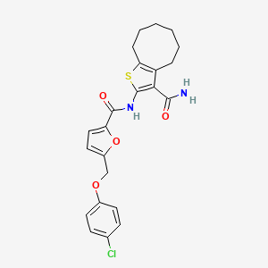 N-(3-carbamoyl-4,5,6,7,8,9-hexahydrocycloocta[b]thiophen-2-yl)-5-[(4-chlorophenoxy)methyl]furan-2-carboxamide