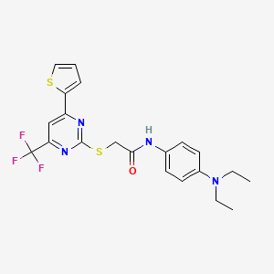 N-[4-(diethylamino)phenyl]-2-{[4-(thiophen-2-yl)-6-(trifluoromethyl)pyrimidin-2-yl]sulfanyl}acetamide