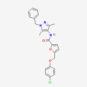 N-(1-benzyl-3,5-dimethyl-1H-pyrazol-4-yl)-5-[(4-chlorophenoxy)methyl]furan-2-carboxamide