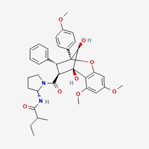 N-[(2S)-1-[(1R,9R,10R,11S,12S)-1,12-dihydroxy-3,5-dimethoxy-9-(4-methoxyphenyl)-10-phenyl-8-oxatricyclo[7.2.1.02,7]dodeca-2(7),3,5-triene-11-carbonyl]pyrrolidin-2-yl]-2-methylbutanamide